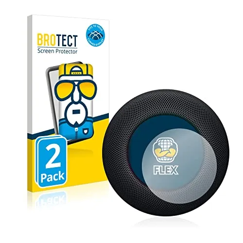 BROTECT 2 Stück Full-Cover Schutzfolie für Apple HomePod 2 Full-Screen Displayschutz-Folie [3D Curved, Anti-Fingerprint, Kristall-Klar]
