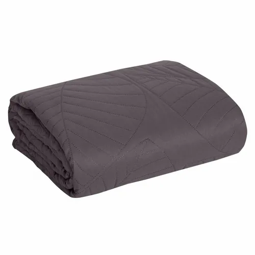 Design91 Tagesdecke BONI/6 - Steppung Blätter Muster - Bettdecken: Elegante Sofadecke in graphit mit hochwertiger Steppung, ideal für gemütliche Wohnräume. Maße 220 cm x 240 cm.