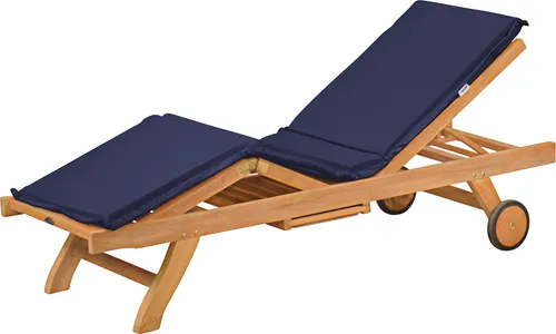 Kai Wiechmann Liegenauflage für Gartenliege, waschbar und UV-beständig, marineblau - Hochwertige Polsterauflage für Gartenliegen mit abnehmbarem Bezug und Haltekordeln. Ideal für komfortables Entspannen im Freien, maschinenwaschbar und pflegeleicht.