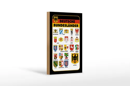 Holzschild Bundesländer 12x18cm Deutschland Wappen Holz Deko Schild