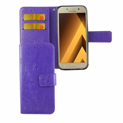 Handyhülle für Samsung Galaxy A3 (2017) Schutztasche Wallet Cover Case Violett