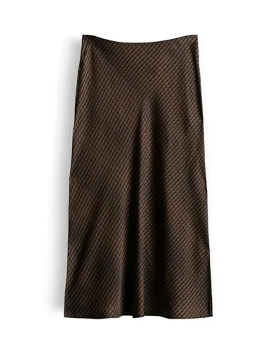 someday Damen Midirock | Fließender Satinrock in Midilänge Hazelnut, Größe 42 - Eleganter someday Satinrock in Midilänge, ideal für Büro und Freizeit. Hochwertiger Satin sorgt für ein angenehmes Tragegefühl. Kombinieren Sie ihn vielseitig für einen stilvollen Look!