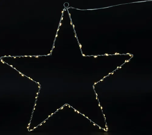 Lichterstern 40 cm mit 89 LED - Batterie und Timer - Indoor / Outdoor