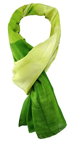 TigerTie Chiffon Schal in grün hellgrün unicolor gemustert - Größe 155 x 50 cm