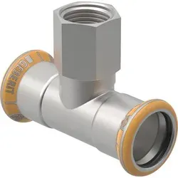 Geberit 41313 Mapress Therm T-Stück mit IG - Spülkastenzubehör: Hochwertiges Edelstahl T-Stück mit Innengewinde, ideal für effiziente Heizungsinstallationen dank Pressindikator und langlebigem Dichtring.