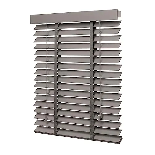 Ventanara® Holzjalousie 50mm - Matt Jalousette aus Echtholz (90 x 250 cm, Taupe) - Hochwertige Holzjalousie in Taupe (90 x 250 cm) mit 50mm Lamellenbreite. Ideal für Wohnräume, einfach zu montieren und aus massivem Lindenholz gefertigt. Perfekte Lichtregulierung für ein angenehmes Raumklima.