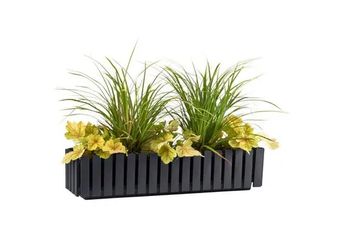Plastkon Blumenkasten "Fency" 75x18,5cm - Garten-Zubehör: Ausgefallener Blumenkasten im Lattenzaun-Design, wetterfest und UV-beständig, ideal für Balkongeländer und Fensterbänke.