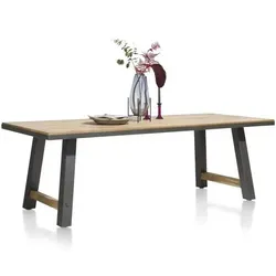 Henders & Hazel Farmland Esstisch Eiche furniert railway brown/Metallgestell schwarz