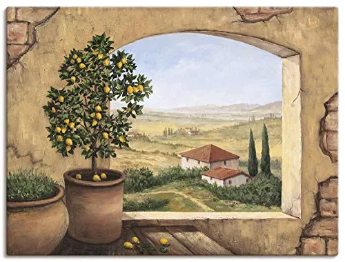Artland Wandbild Fenster in der Toskana - Leinwandbild für Ihr Zuhause - Kunstdrucke mit beeindruckendem Fensterblick, fertig montiert und ideal für eine stilvolle Wandgestaltung.