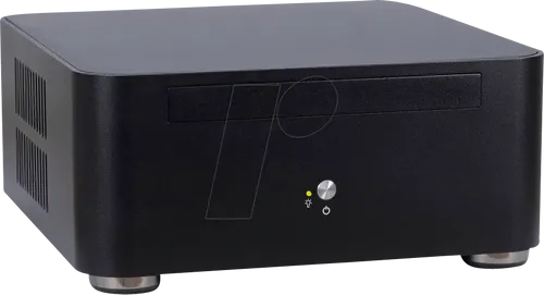 Inter-Tech Mini-ITX Case A80S - Stilvolles Aluminiumgehäuse - PC-Gehäuse aus robustem Aluminium mit perfekter Belüftung und externem Slim-DVD Schacht. Ideal für energiesparende Mini-ITX Systeme, inklusive 60W Netzteil.