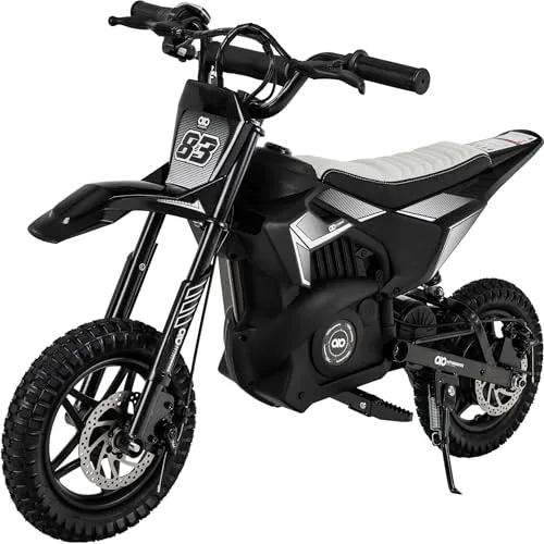 Actionbikes Motors Elektro Motorrad Kinder | 𝟐𝟒 Volt 𝟐𝟓𝟎 Watt Motor bis 𝟐𝟐 km/h | E Bike | Dirt Bike | Electric Bike | Motocross | Pocketbikes | Pocketbike | Dirtbike ab 6 Jahren (Schwarz)