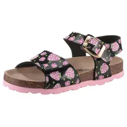 KIDSWORLD Riemchensandale mit Erdbeeren-Motiv - Wanderschuhe für Kinder, modische Sandalette mit Klettverschluss und bequemem Fleece-Innenmaterial, perfekt für den Sommer und den Urlaub.