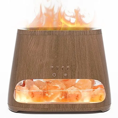 SALKING 2-in-1 Aroma Diffuser & Salt Range Pakistan Leuchte - Duftöldiffusoren, kombiniert Aromatherapie und Salztherapie für eine entspannende Atmosphäre mit Flammeneffekt und Auto Shut Off.