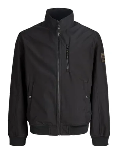 Jack & Jones Softshelljacke "Parker" in Schwarz - L - Leichte Softshelljacke für Herren, winddicht und atmungsaktiv. Ideal für Freizeit und Outdoor-Aktivitäten. Mit Stehkragen und praktischen Taschen für zusätzlichen Komfort.