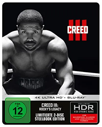 Creed III: Rocky's Legacy - 4K UHD - Steelbook - Packendes Box-Drama in hochwertigem Steelbook, ideal für Sammler und Fans der Rocky-Reihe. Freigegeben ab 12 Jahren.