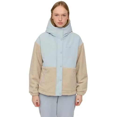 mazine Damen Winterjacke Laine Jacket, Größe:L, Farben:Ice Blue/Natural - Funktionsjacke aus recycelten Materialien, mit oversized Passform und praktischen Reißverschlusstaschen für optimalen Komfort und Stil.