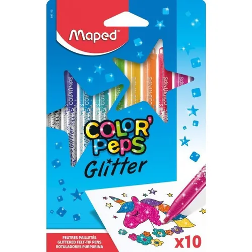 Maped Glitter Color Peps Filzstifte Fasermaler Glitzer 10er 847110