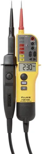 Fluke Spannungsprüfer T130 - CAT III & IV, AC/DC - Elektrische Messgeräte mit LCD & LED-Anzeige, ideal für präzise Spannungs- und Durchgangsprüfungen in anspruchsvollen Umgebungen.
