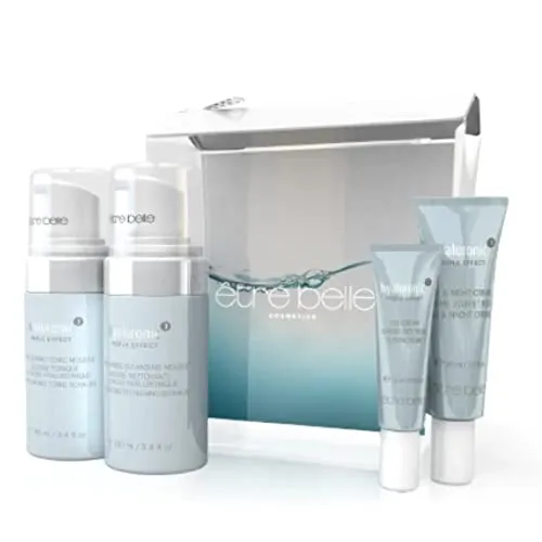 hyaluronic³ Reiseset von être belle Cosmetics - Hautpflegeset für den Urlaub mit effektiver Feuchtigkeitspflege und praktischen Reisegrößen für optimale Gesichtspflege unterwegs.