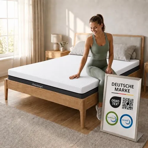 Arensberger SARA Schaumstoff Matratze 180x200 cm – Komfort mit NANOCELL® Gel-Schaum - Matratzen mit 16 cm NANOCELL Gelschaum für punktelastischen Liegekomfort und Härtegrad H3 – abnehmbarer, waschbarer Bezug für hygienisches Schlafen.
