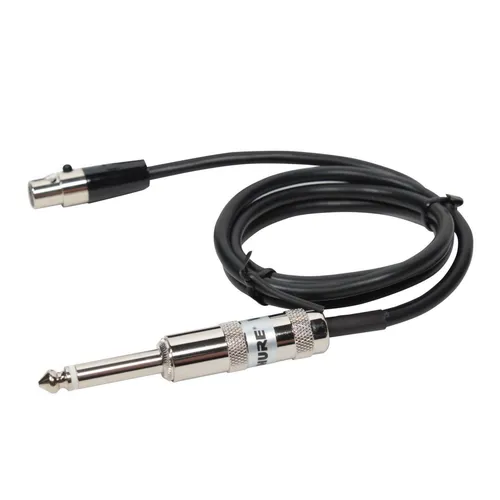 Shure WA302 Instrument Kabel mit 1/4 Zoll Connector - HiFi-Kabel für professionelle Musiker, verbindet Bodypack-Sender mit Instrumenten, 0,75 m Länge für flexible Nutzung.
