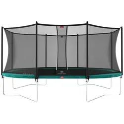 BERG Trampolin oval 520 x 345 cm mit Sicherheitsnetz Comfort Grand Favorit - Das BERG Grand Favorit 520 bietet eine großzügige Sprungfläche für akrobatische Sprünge und Fitness. Mit robustem Rahmen und Sicherheitsnetz für sorgenfreies Toben – ideal für die ganze Familie!