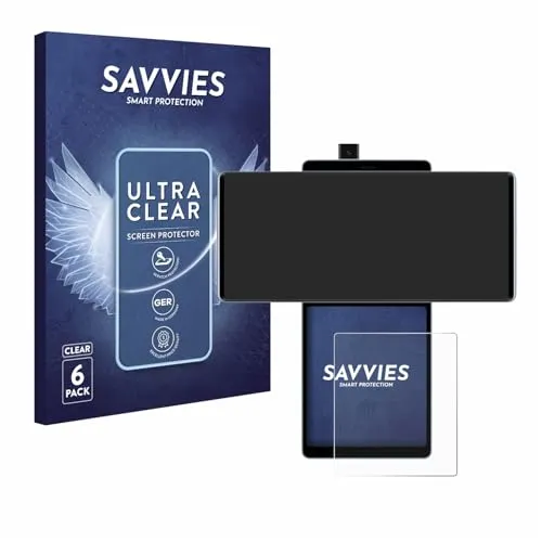 Savvies 6 Stück Schutzfolie für LG Wing (Hinteres Display) Displayschutz-Folie Ultra-Transparent