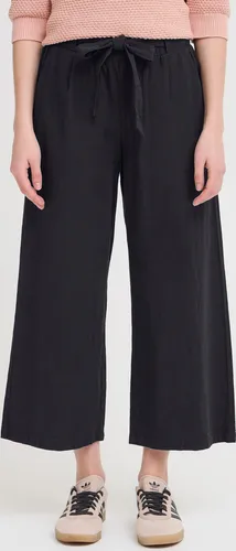 OXMO Culotte OXLINASA - Modische Stoffhose in Schwarz, Größe L - Stoffhosen aus 100% Baumwolle, 7/8-Länge mit stylishen Gesäßtaschen, ideal für trendbewusste Looks.