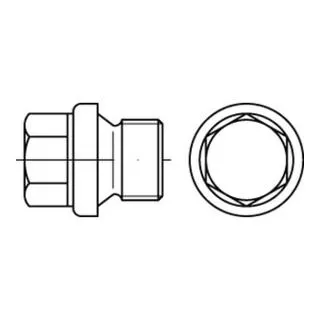 Verschlussschraube Bund Außensechskant DIN 910 aus verzinktem Stahl G 3/8" - Eisenwaren: Hochwertige DIN 910 Verschlussschraube aus galvanisch verzinktem Stahl, ideal für robuste Anwendungen mit zölligem kegeligem Rohrgewinde.