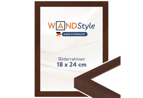 WANDStyle Bilderrahmen H950, Nussbaum-Optik, aus Massivholz im Stil Modern