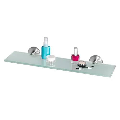 bremermann Bad-Serie Piazza - Praktische Glasablage für Bad und Dusche - Kosmetiktabletts: Elegante Glasablage mit rostfreiem Edelstahl, ideal zur Wandmontage für mehr Ordnung und schnellen Zugriff auf Badutensilien.