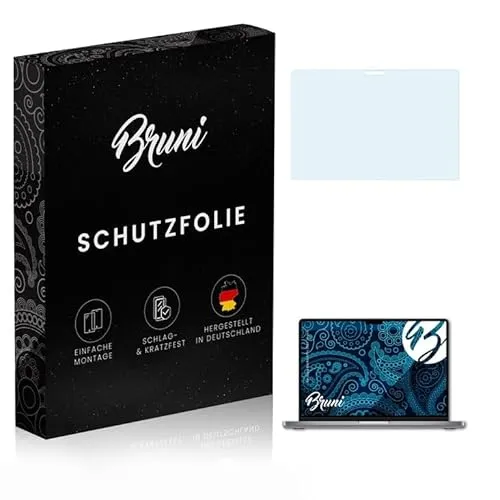 Bruni Schutzfolie kompatibel mit Apple MacBook Pro 2021 14 inch Folie, glasklare Displayschutzfolie (2X)