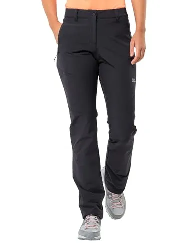 Jack Wolfskin Holdsteig Pants W black (6000) 44 Regular - Atmungsaktive Damen Wanderhose - Wanderhosen für Damen mit TEXASHIELD CORE STRETCH-Gewebe, das vor Wind und Regen schützt. Ideal für Abenteuer in der Natur mit optimalem Komfort und Bewegungsfreiheit.
