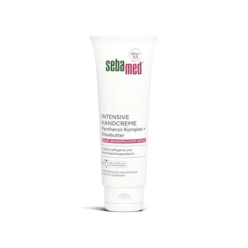 Sebamed Intensive Handcreme 75 ml, mit Panthenol-Komplex + Sheabutter, für raue, trockene und rissige Hände, intensiv pflegend und feuchtigkeitsspendend