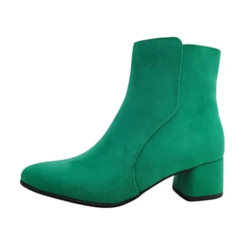 MARCO TOZZI Damen Stiefelette aus Stoff mit Blockabsatz - Grün - Größe 36 EU - Elegante Stiefelette von MARCO TOZZI mit überzogenem Blockabsatz für optimalen Tragekomfort. Das weiche Obermaterial und die gepolsterte Innensohle sorgen für ein angenehmes Fußgefühl, ideal für jeden Anlass.