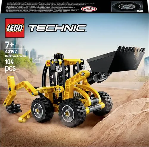 LEGO TECHNIC Baggerlader 42197 - Realistisches Baustellenfahrzeug - Bauspielzeug & Konstruktionsspielzeug, ideal für Kinder ab 7 Jahren, bietet realistische Bewegungen und fördert technisches Verständnis.