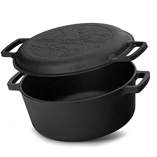 Gusseisen Topf 6L | Ideal zum Brotbacken und Kochen - Kochtopf aus Gusseisen, perfekt für alle Herdarten und Grill. Hält die Temperatur optimal für perfekte Koch- und Bratergebnisse. Inklusive Pflegeanleitung.