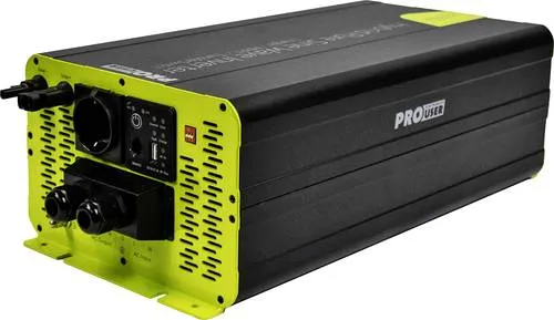 ProUser Wechselrichter PSI1500TX - 1500 W 12 V/DC - 230 V/AC mit Fernbedienung - Leistungsstarker Wechselrichter für den flexiblen Einsatz. Mit 1500 W und praktischer Fernbedienung ideal für mobile Anwendungen.