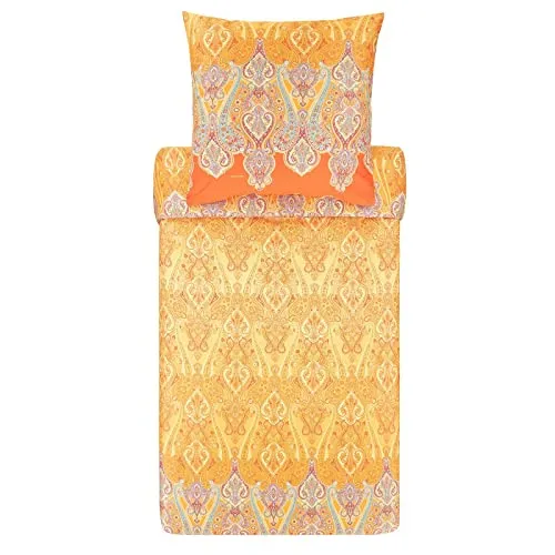 Bassetti RAGUSA Bettwäsche Set, 200x200 cm + 2 Kissenhüllen, Gold Y1 - Bettwäsche-Set aus 100% Baumwollsatin mit edlem Muster, pflegeleicht und waschbar bis 60°C. Ideal für ein luxuriöses Schlafgefühl.
