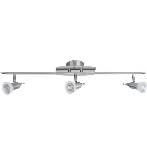 MeLiTec LED Deckenleuchte, dimmbar mit 3 schwenkbaren Köpfen - Moderne Deckenlampe für Wohnzimmer, Schlafzimmer oder Küche mit flexibler Lichtgestaltung und elegantem Design in Nickel-Matt und Chrom-Applikationen.