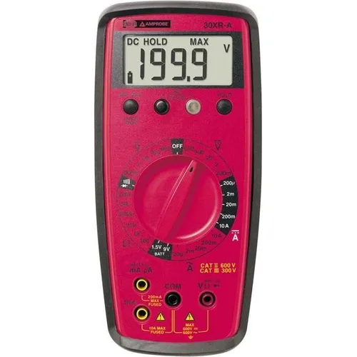 Beha-Amprobe Digitalmultimeter Amprobe 30XR-A-D - Multimeter mit hoher Genauigkeit, misst bis zu 600 V AC/DC und 10 A, ideal für Elektriker und Techniker.