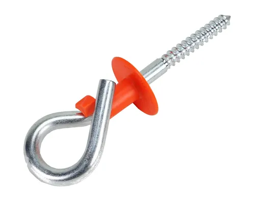 Schraubhaken zum Einschrauben für Schaukeln mit Sicherungsschirm - Robuster Schraubhaken mit Holzgewinde, ideal für sichere Befestigung von Schaukeln und Spielplatzgeräten. Perfekt für den Außenbereich.