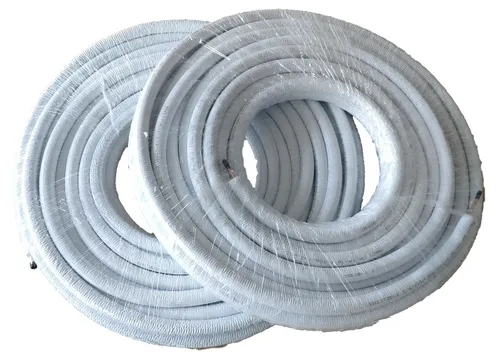 Kupferrohr Vorisolierte Doppel-Kältemittelleitung 25m (Zöllig) - Hochwertige vorisolierte Doppel-Kältemittelleitung aus Kupfer (Zöllig) für Klimaanlagen. Entwickelt für hohe Effizienz mit langlebiger Isolierung und geprüfter Qualität. Ideal für vielfältige Anwendungen in der Kälte- und Klimatechnik.