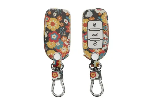 kwmobile Schlüsseltasche VW Skoda Seat Autoschlüssel Hülle (1-tlg), Kunstleder Schutzhülle Schlüsselhülle Cover