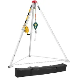 VEVOR Dreibein-Set für beengte Räume – Rettungsdreibein mit 544 kg Seilwinde - Robustes Rettungsstativ für enge Bereiche, mit verstellbaren Beinen und schneller Montage. Ideal für sichere Hebevorgänge bis 544 kg, auch auf unebenem Terrain.