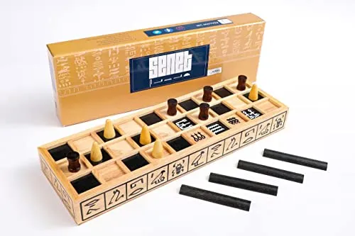 ROMBOL Senet - Antikes ägyptisches Brettspiel, spannendes Taktikspiel für 2 Spieler aus umweltfreundlichem Helvea-Holz