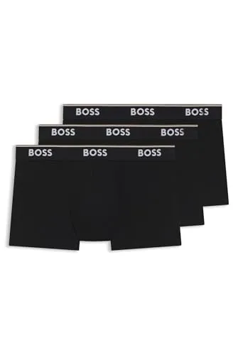 BOSS Herren Boxer "TRUNK 3 PACK" - Schwarz, Gr. M - Herrenunterhosen im praktischen 3er Pack, aus hochwertigem Jersey mit 95% Baumwolle für besten Tragekomfort und eine körpernahe Passform.