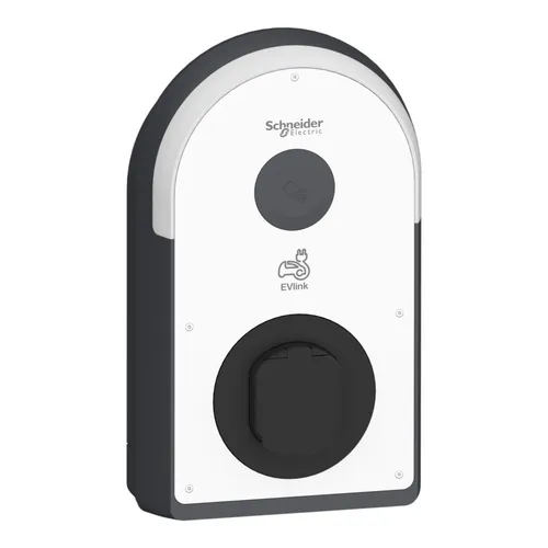 Schneider Electric Wallbox Typ 2 Mode 3 22 kW RFID, NFC - Schnelles Laden für Elektrofahrzeuge - Wallboxen für halböffentliche Garagen oder Parkplätze, bietet 22 kW Ladeleistung und ist ideal für Innen- und Außeninstallation.