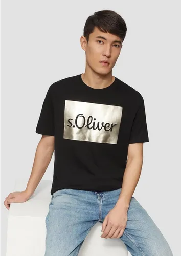 s.Oliver T-Shirt mit Metallic-Print Rundhals, kurzarm