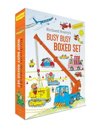Richard Scarry's Busy Busy Boxed Set - Kinderbücher über Busse, mit vier spannenden Geschichten, die die Fantasie anregen und Kinder spielerisch mit verschiedenen Fahrzeugen vertraut machen.